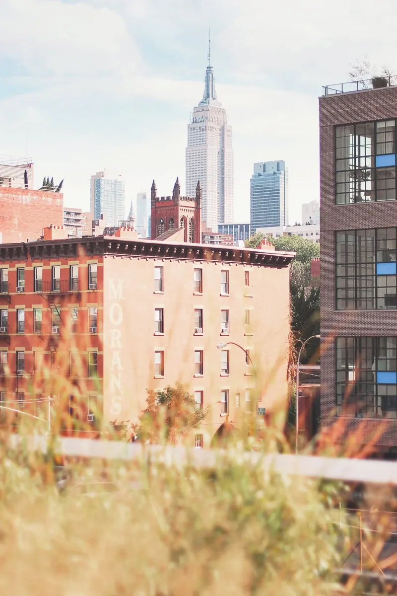 New York, USA I High Line sulla città con vista sullo skyline pellicola backlit da Julie Travel Photography