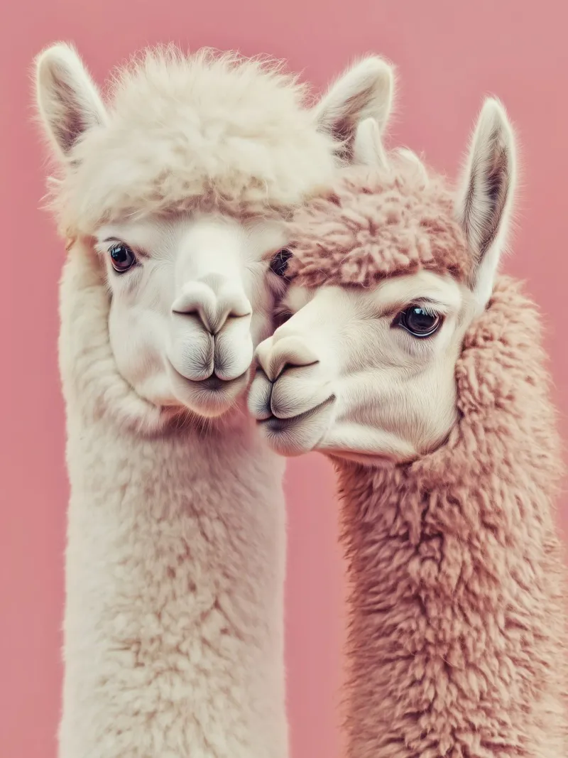 Roze alpaca liefde | Hartverwarmend ontwerp met humor canvas met Baklijst van Autofocus
