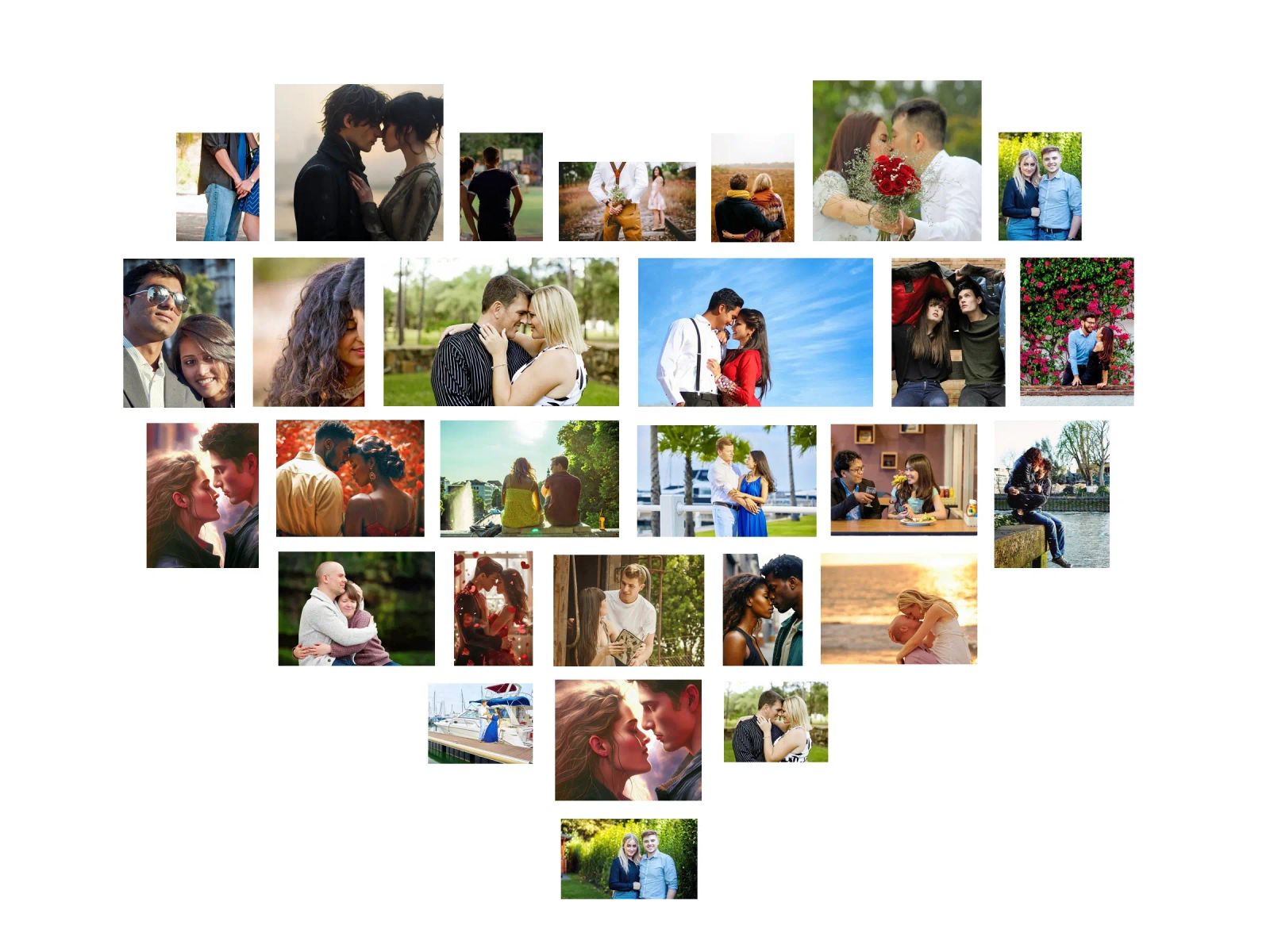 Personalisierte Liebe Herz benutzerdefinierte 28 Valentine Foto-Collage Poster von Shark Printables