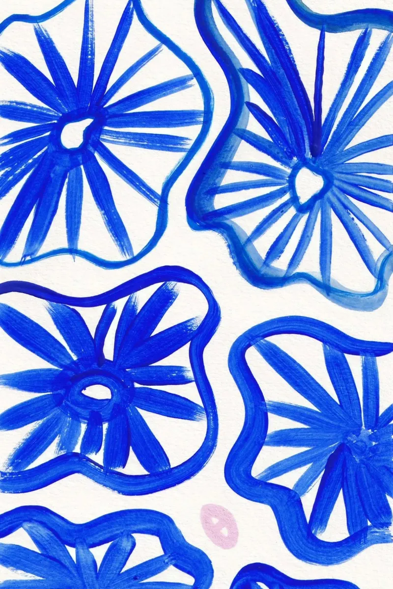 Blue abstract 1 poster con telaio in alluminio da Jasmyncheng