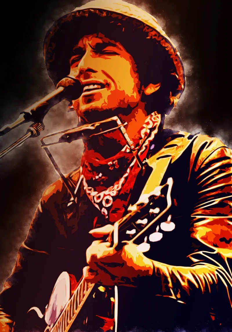 Arte di Bob Dylan pellicola backlit da neonartroom