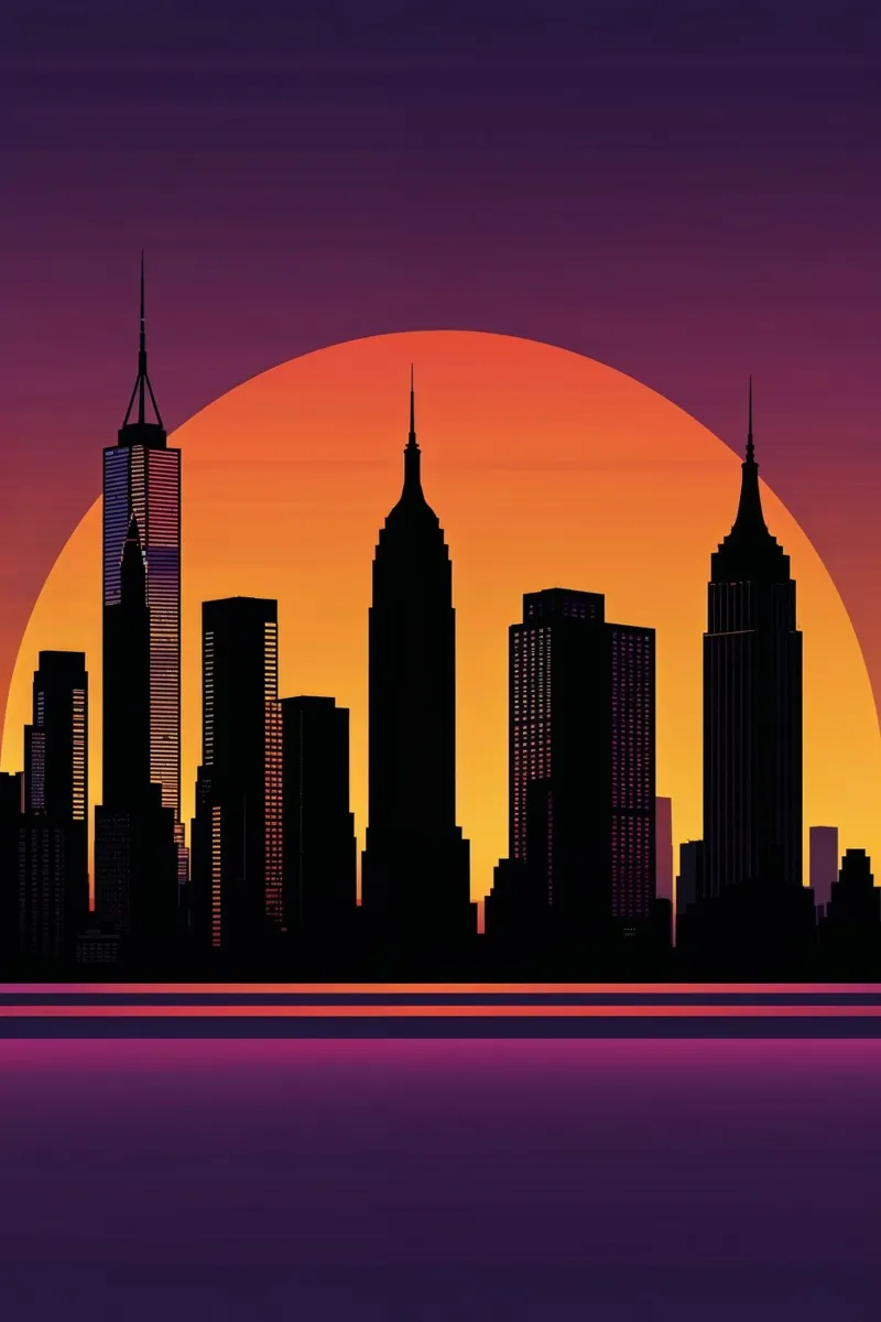 Sunset Glow Over NYC's Skyscrapers carta hahnemühle da AlbertKlee