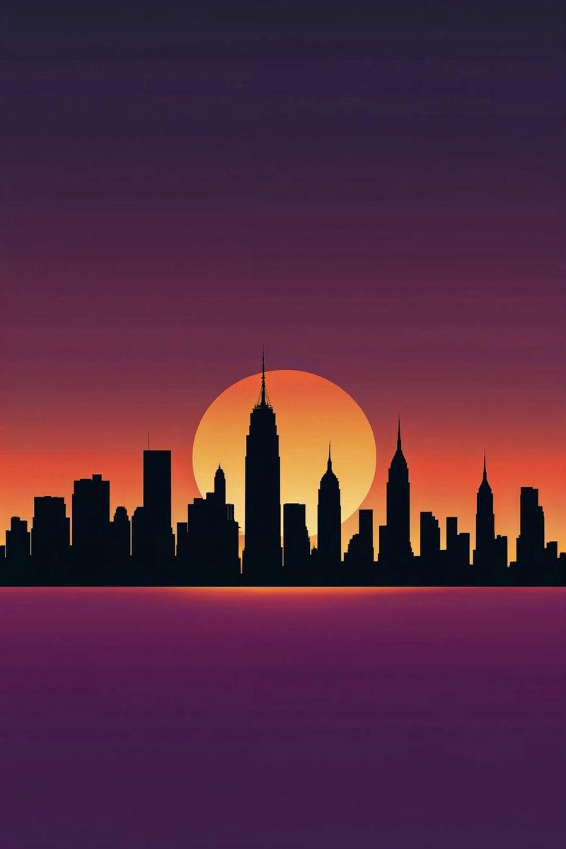 Manhattan at Dusk: A Minimalist View poster da AlbertKlee
