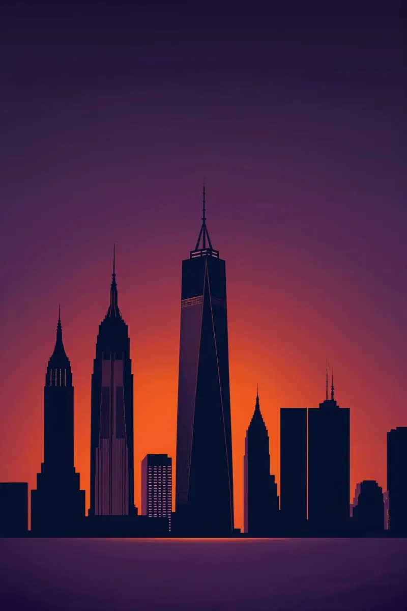 Manhattan Sunset: Skyline Symphony carta hahnemühle da AlbertKlee