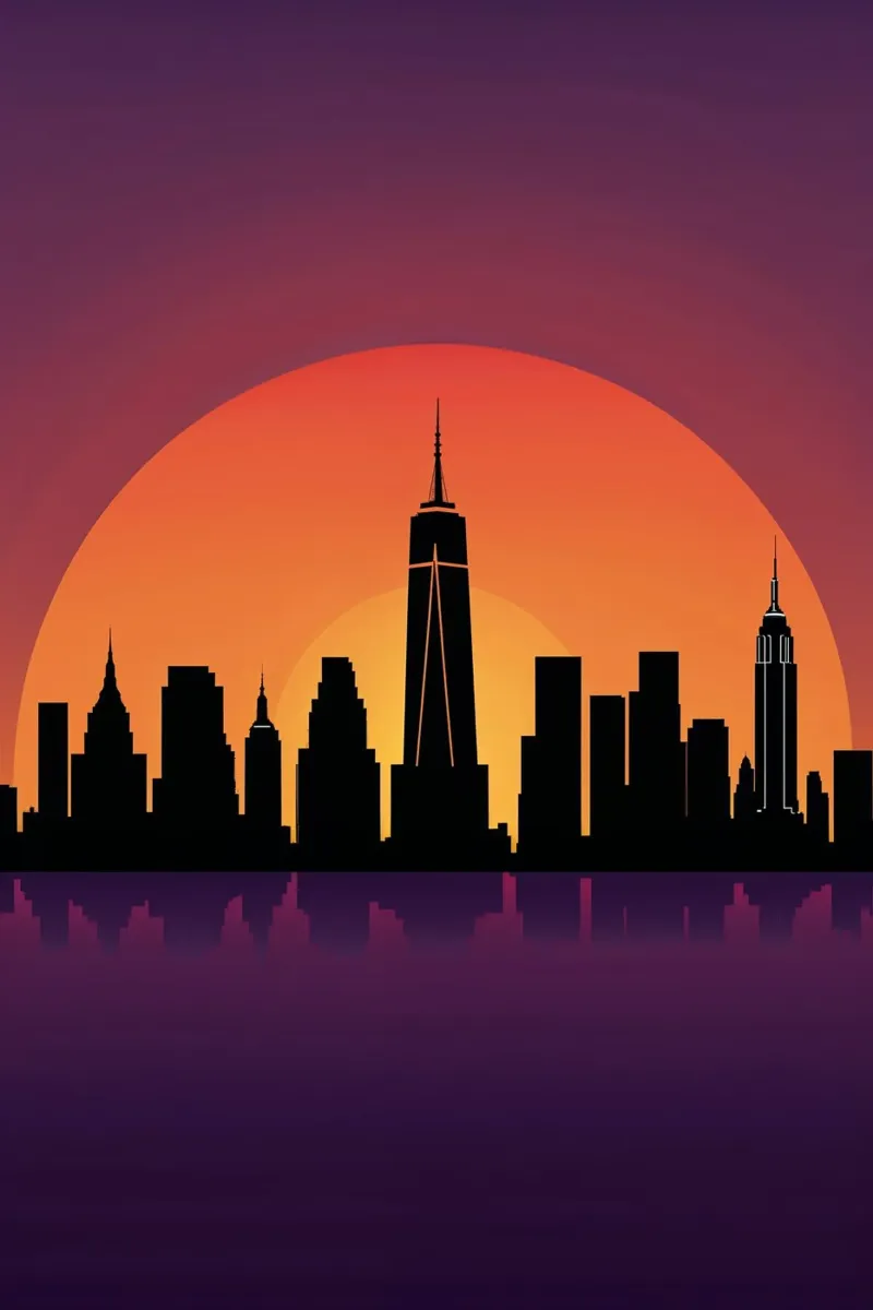 New York Skyline: Bold Minimalist Design Hahnemühle von AlbertKlee