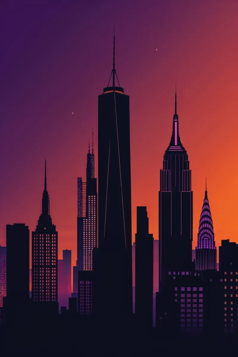 Twilight Shadows of New York Skyline carta hahnemühle da AlbertKlee