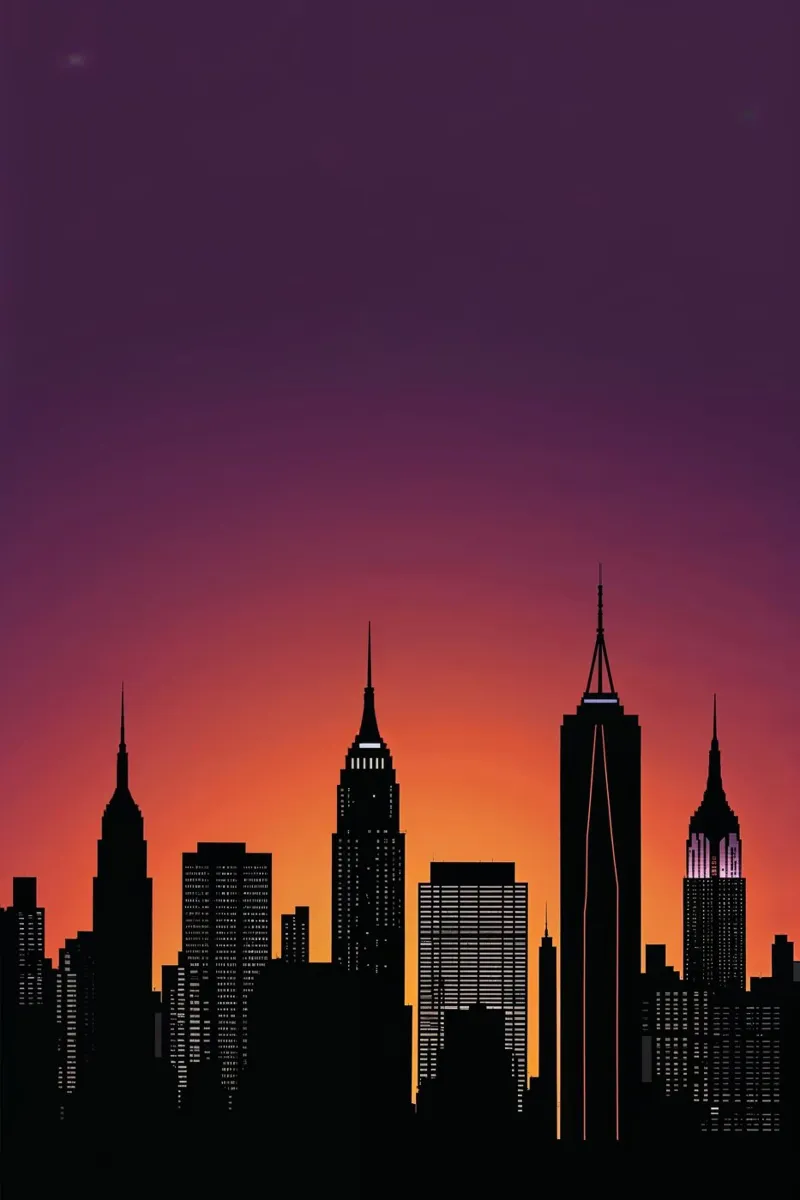 Sunset Silhouette of New York’s Skyline poster da AlbertKlee