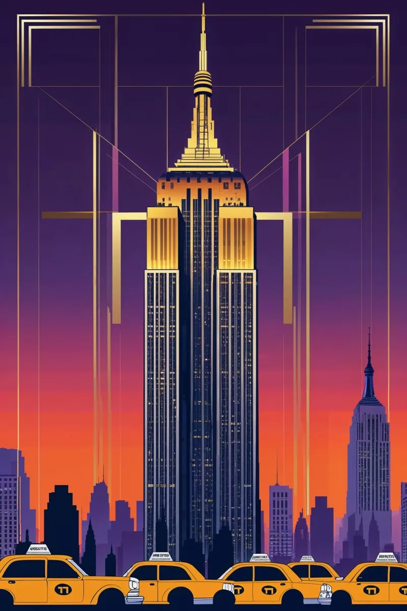 Empire State Building: A Golden Art Deco Icon poster da AlbertKlee