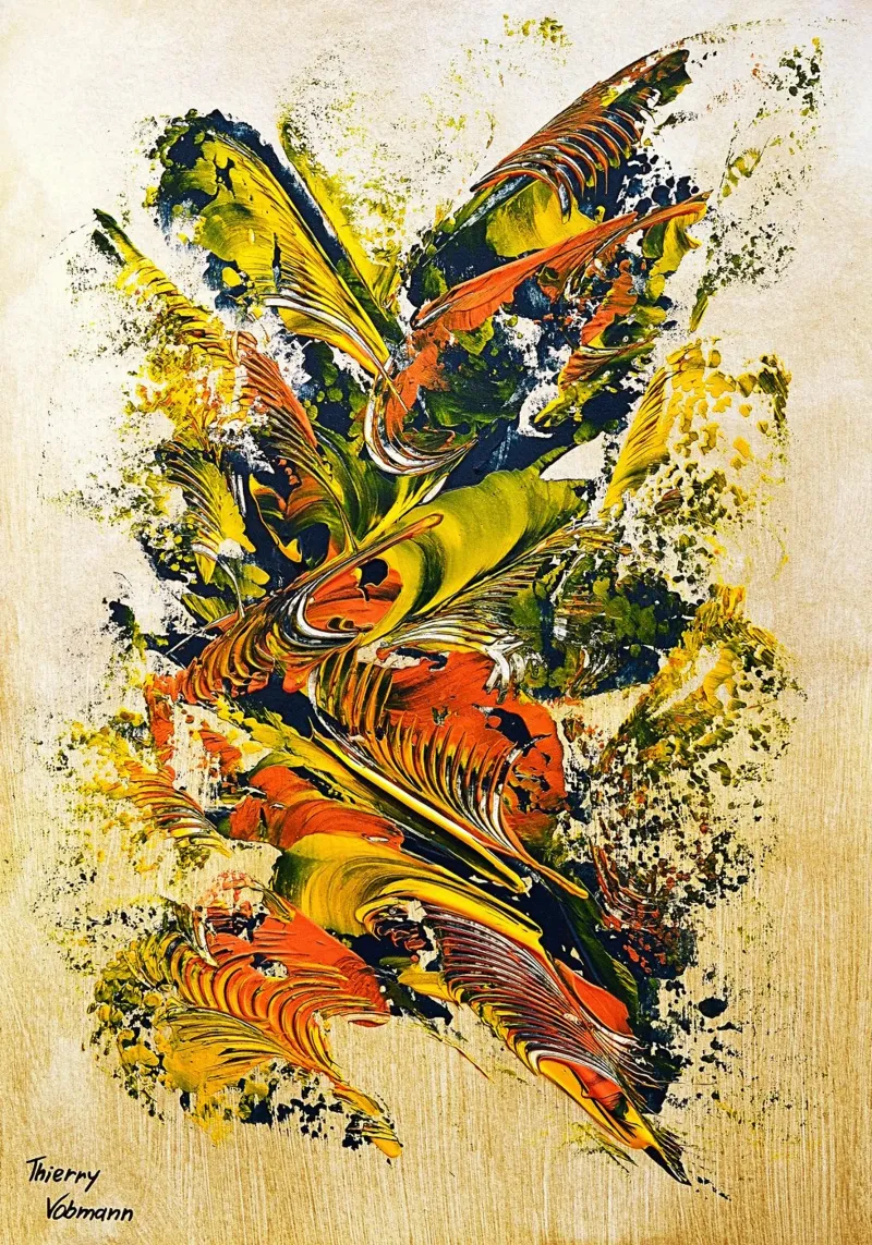 IDEAL GIFT 107 poster con telaio in legno da Thierry Vobmann Abstract painting