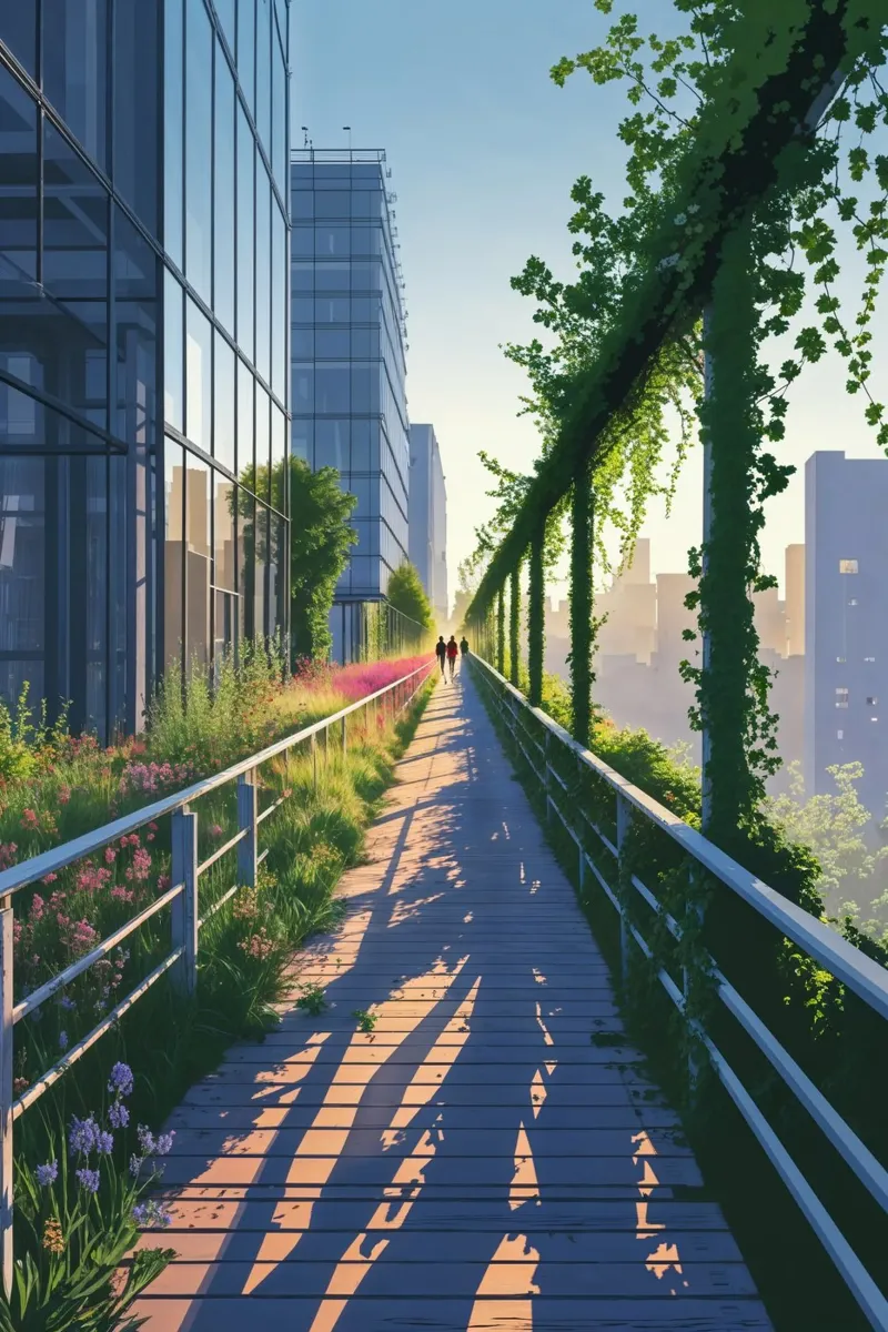 The High Line: A Morning in Bloom tela con Cornice a cassetta da AlbertKlee