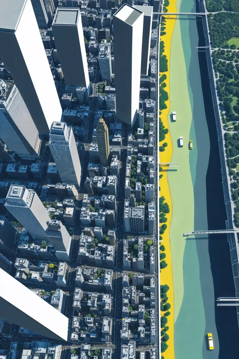 Skyline and Waterways: A City in Balance alluminio dibond da AlbertKlee