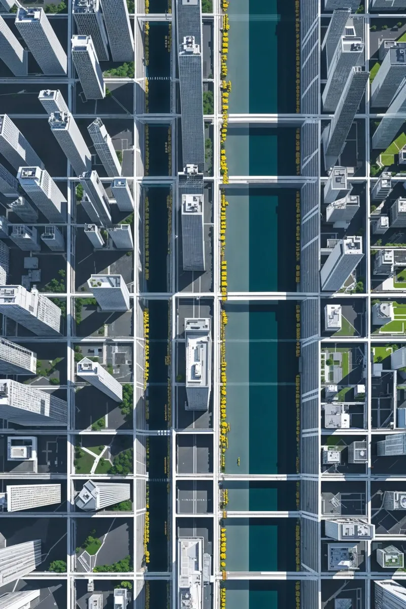 Aerial Metropolis of the Future alluminio dibond da AlbertKlee