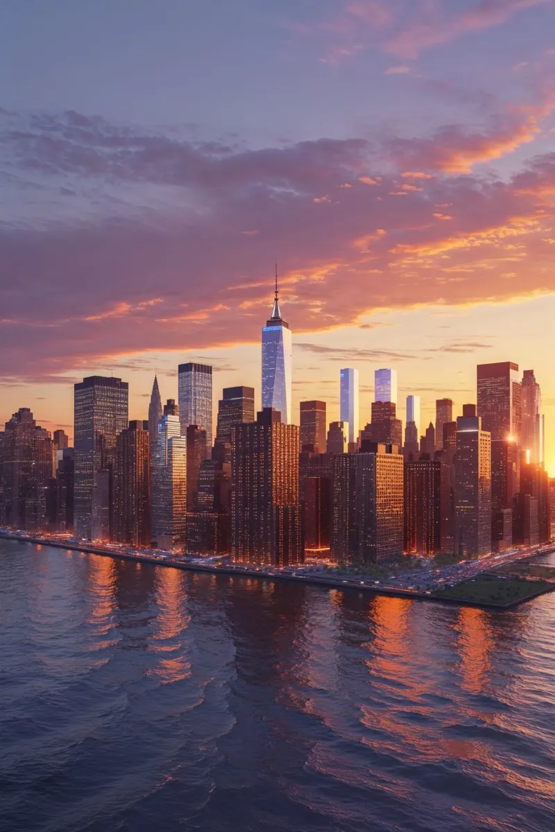 Sunset Glow Over NYC Skyline pannello forex da AlbertKlee