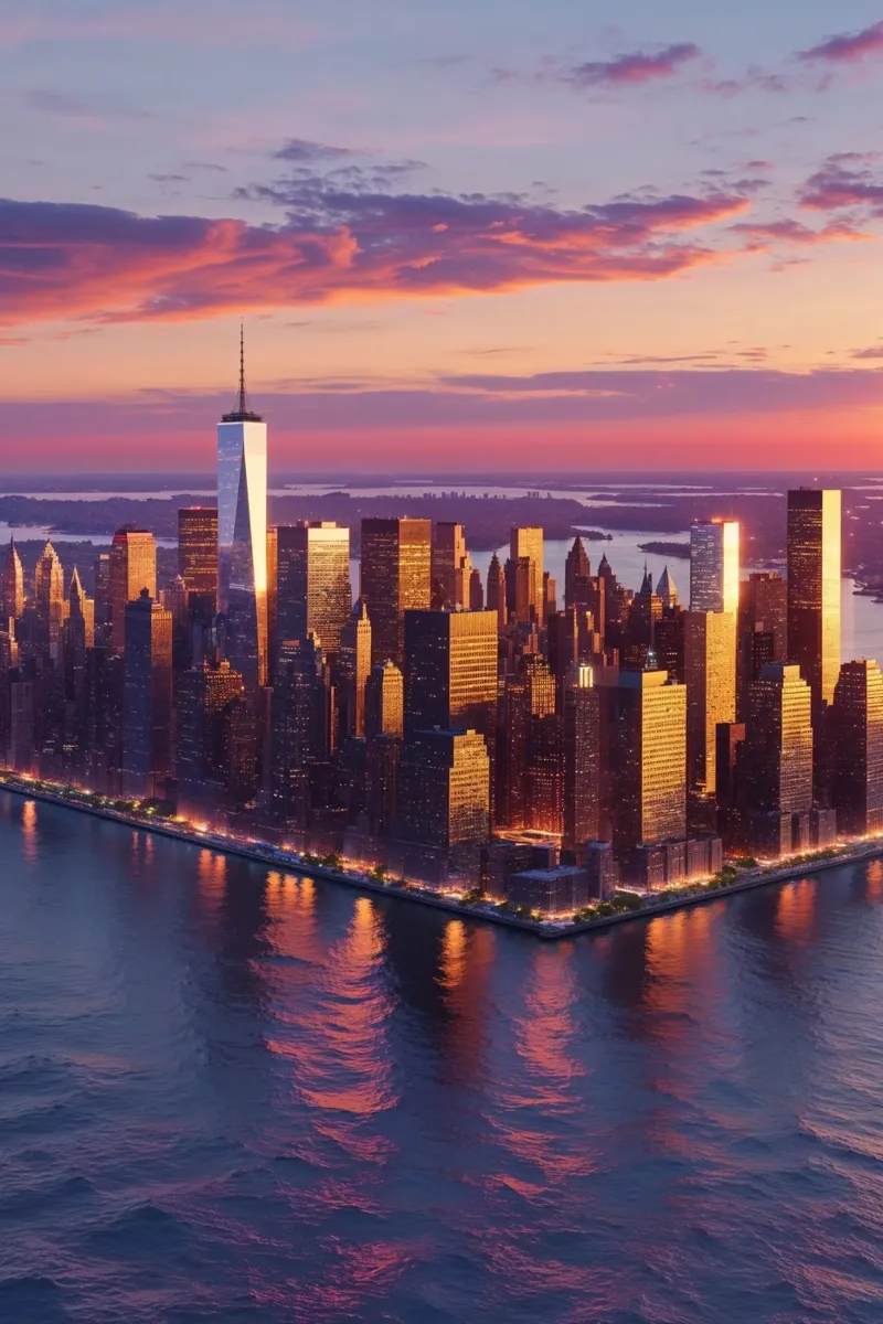 Twilight Elegance of NYC Skyline carta hahnemühle da AlbertKlee