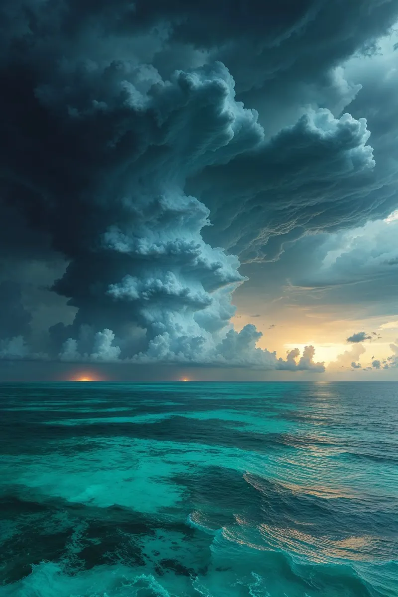Towering Clouds Over Ocean carta hahnemühle da AlbertKlee