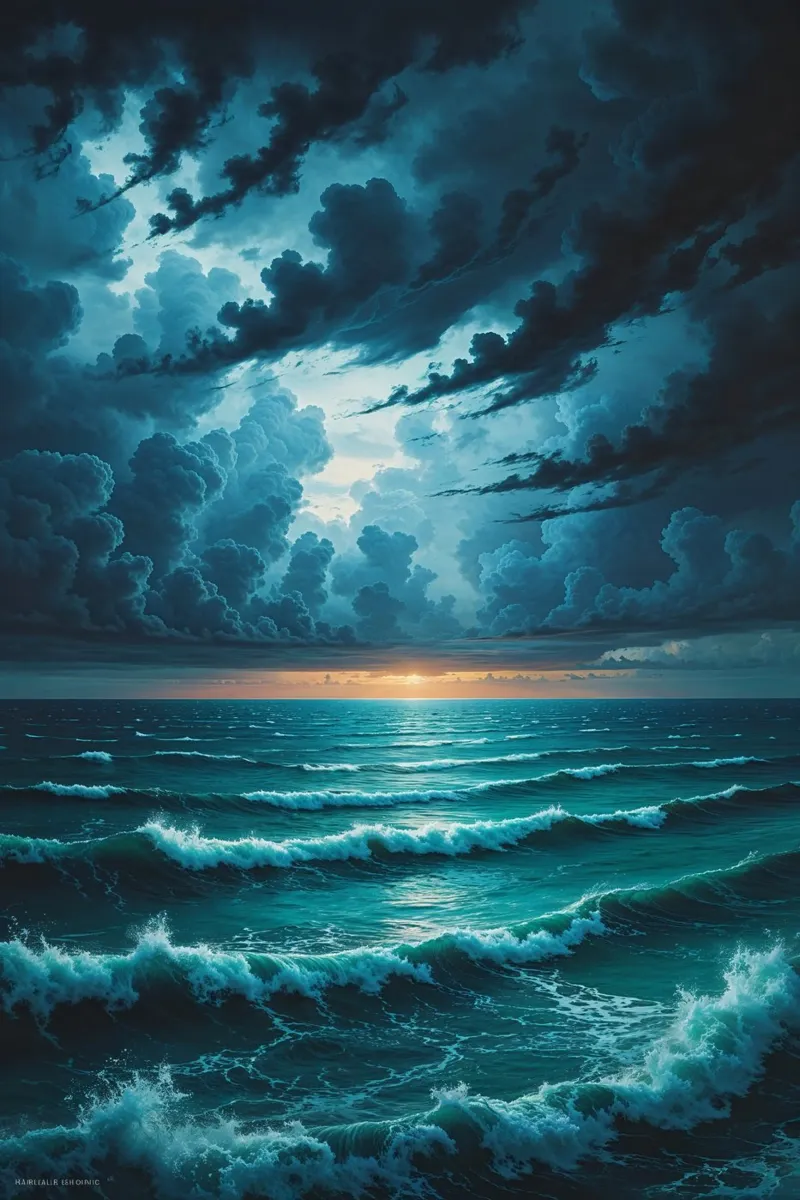 Twilight Tempest Over Ocean carta hahnemühle da AlbertKlee
