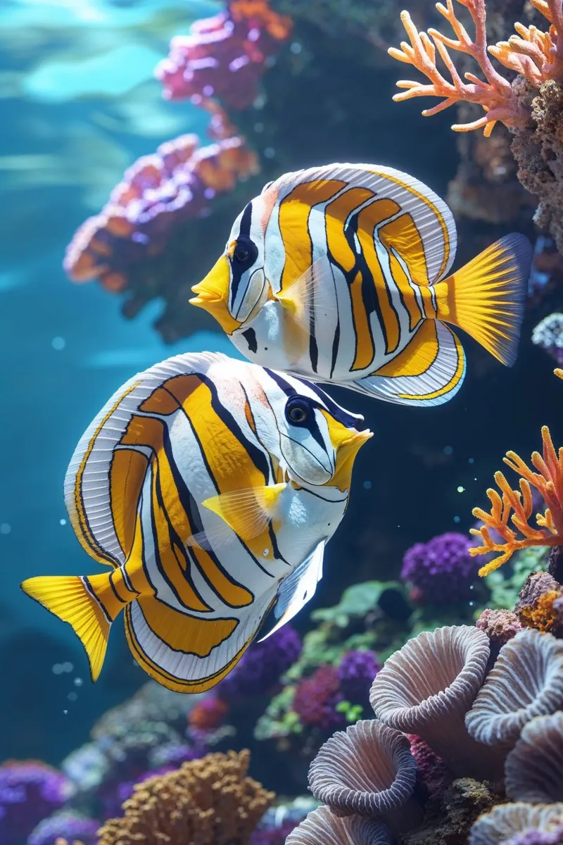 Dynamic Butterflyfish in Ocean Symphony carta hahnemühle da AlbertKlee