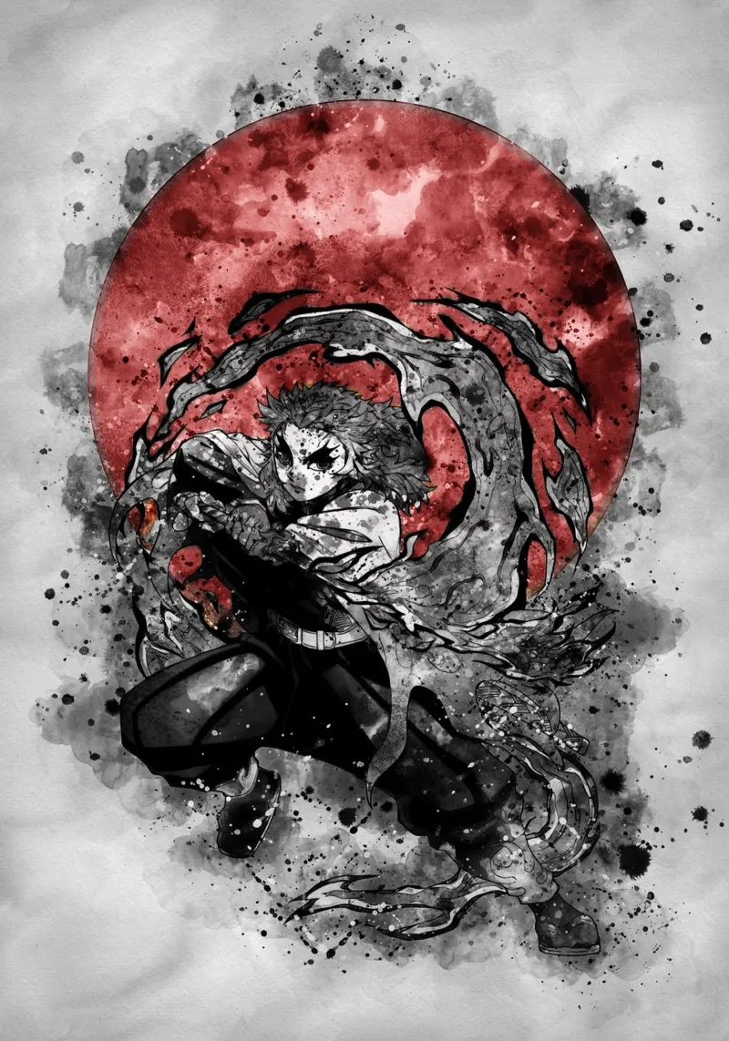 Kyojuro Rengoku alu-dibond by Neonartstudio