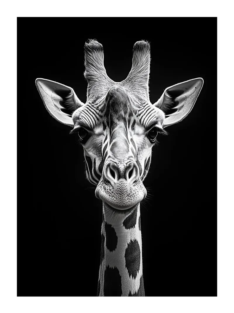 Elegant portrait of a giraffe poster by Monochrome