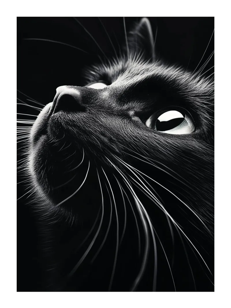 Captivating cat portrait canvas with Floater frame by Monochrome
