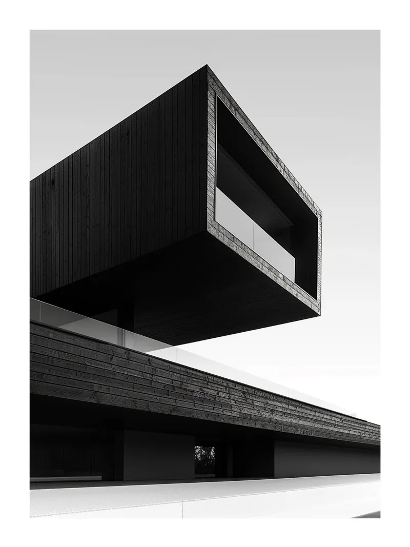 Minimalist modern architecture canvas by Monochrome