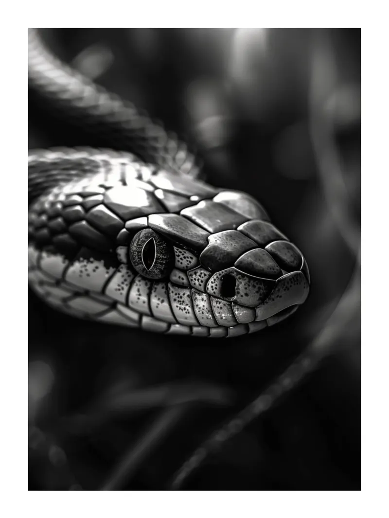 Serpente maestoso poster con telaio in alluminio da Monochrome