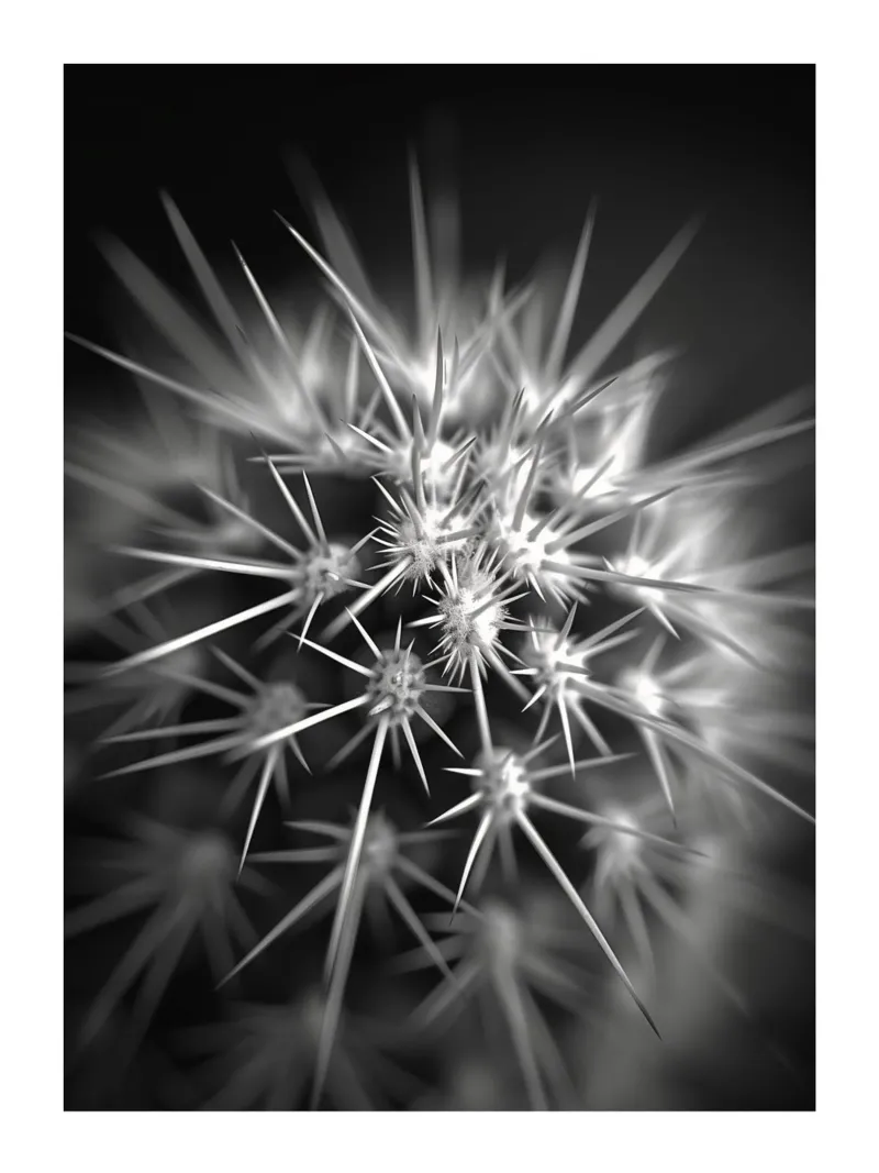 Un'esplosione di cactus carta hahnemühle da Monochrome