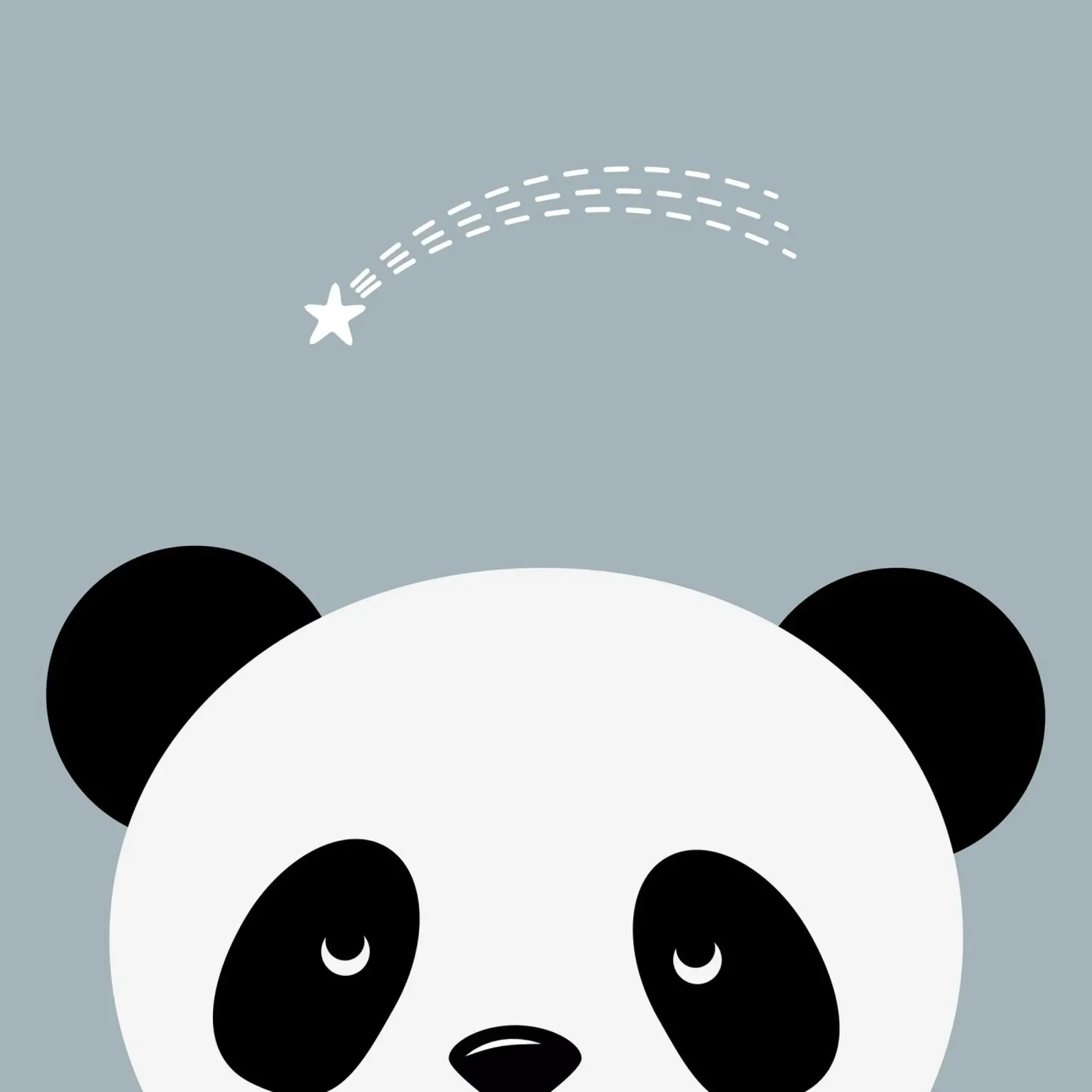 Panda e stella cadente - design animale minimalista pellicola backlit da namosh