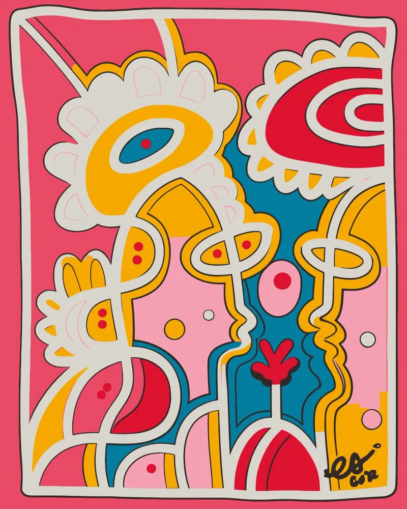 The Graffiti Pop Kiss poster con telaio in plastica da Signorino