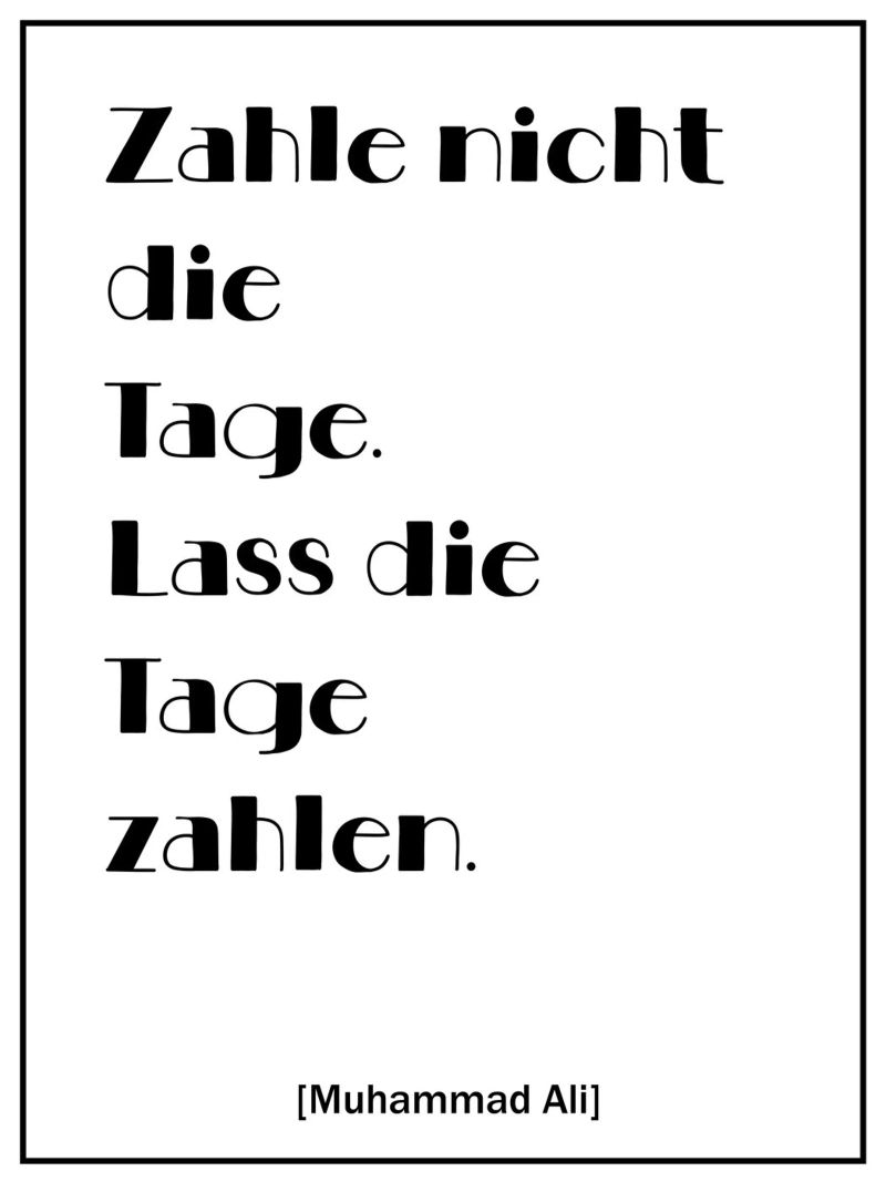Inspirierendes Zitat von Muhammad Ali auf Deutsch Poster von Wall of Words