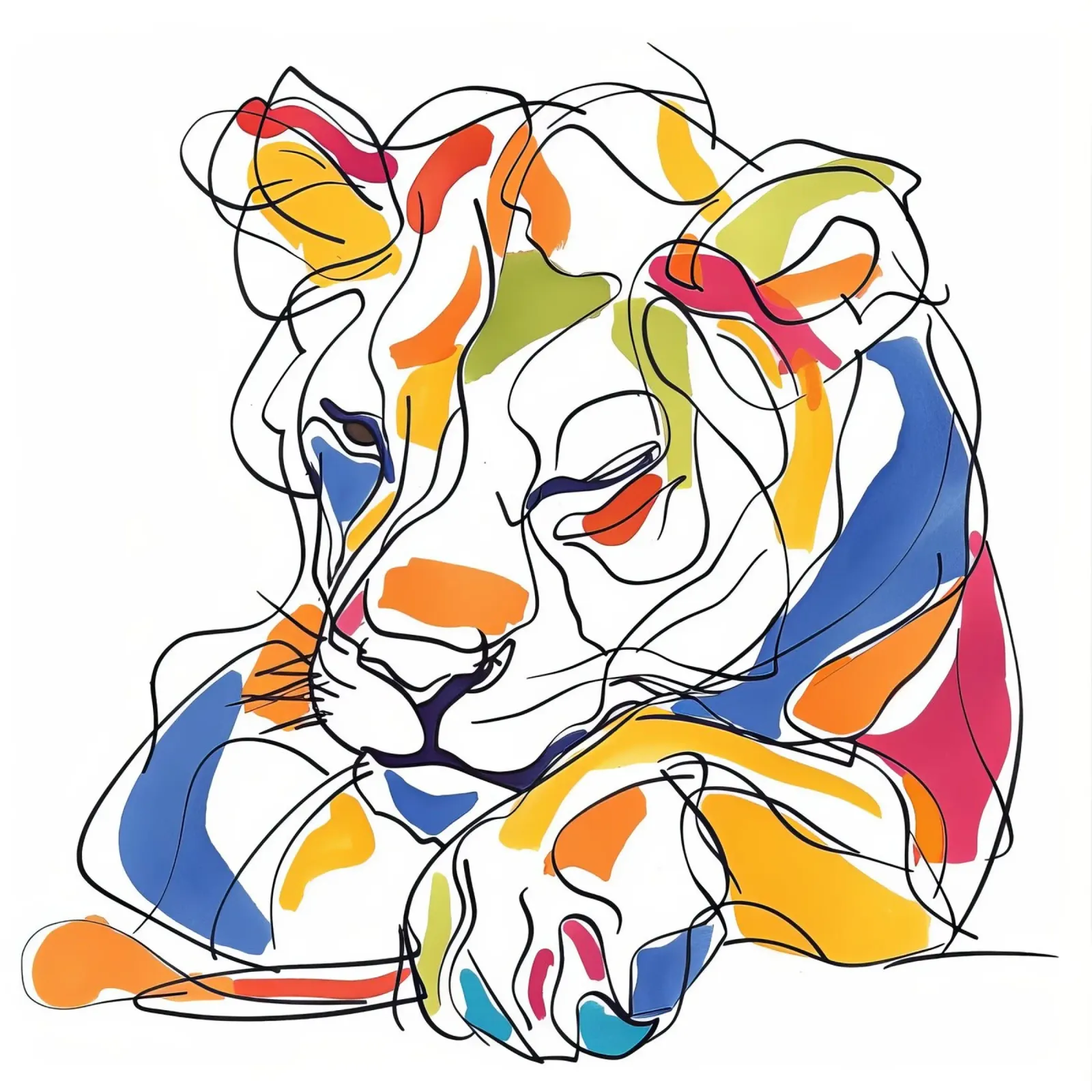 ANIMAUX MAJESTUEUX DESSIN AU TRAITS carta hahnemühle da Art Digital Visuel