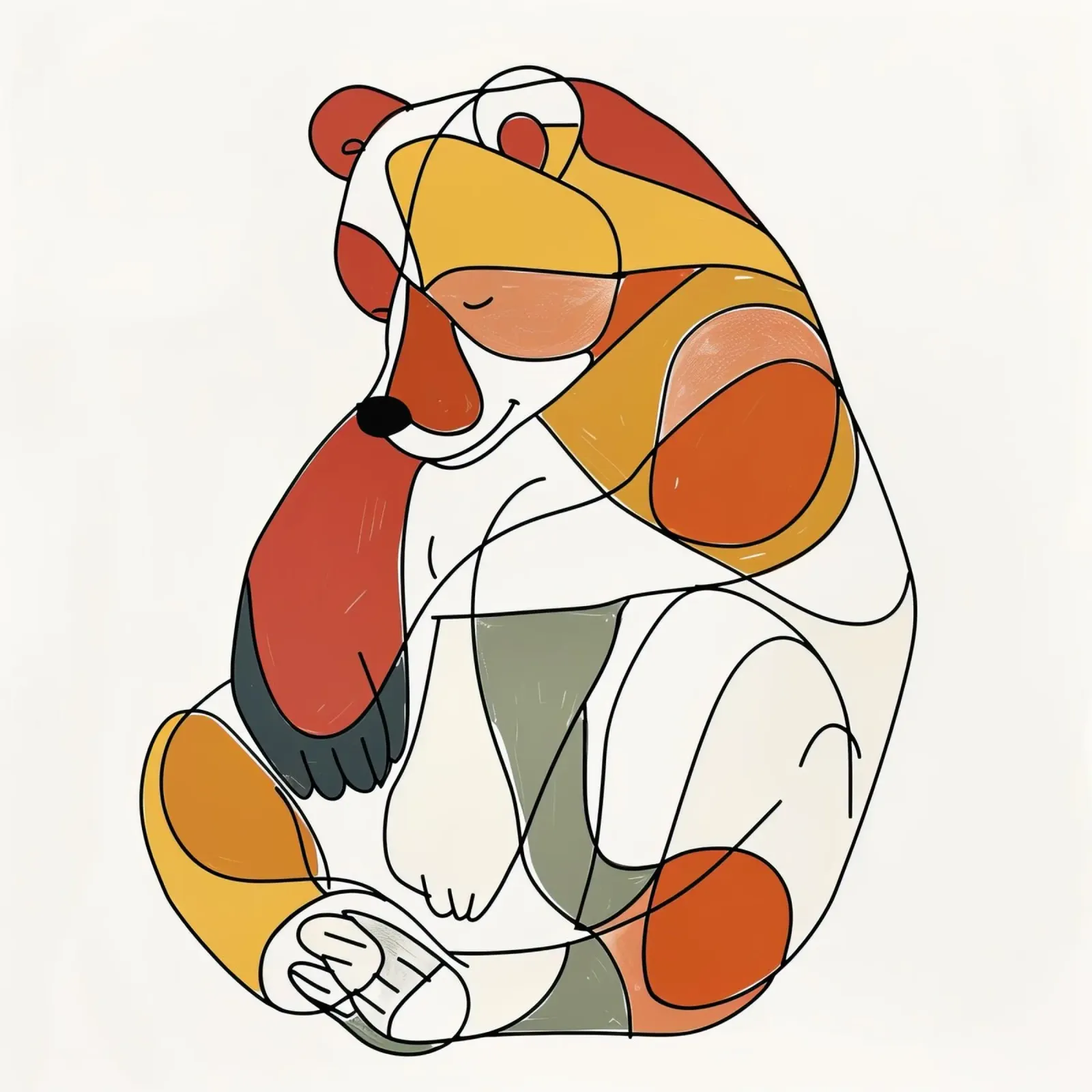 LIJNTEKENINGEN MAJESTUEUZE DIEREN canvas met Baklijst van Art Digital Visuel