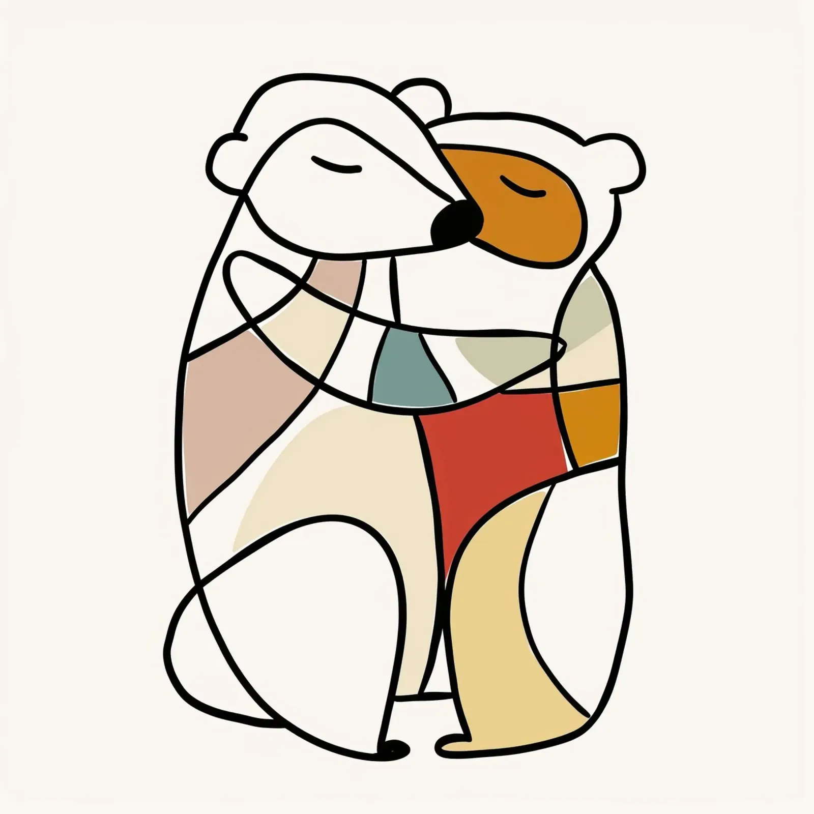 MAJESTIC ANIMALS LINE DRAWINGS canvas with Floater frame by Art Digital Visuel
