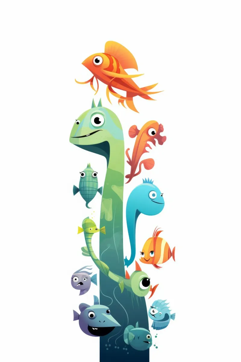 ANIMALI DIVERSI poster con telaio in legno da Art Digital Visuel