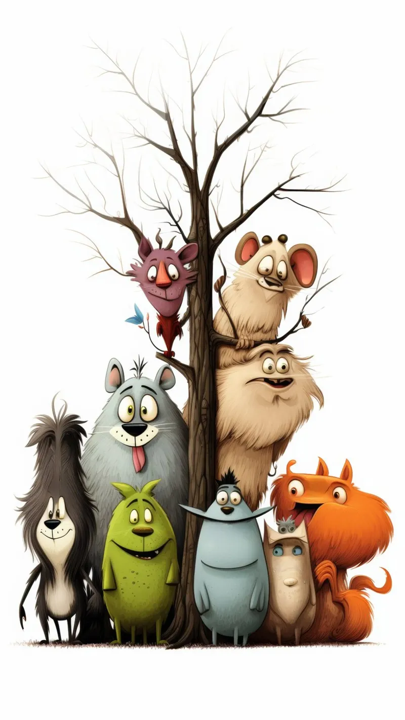 Leuke dieren canvas met Baklijst van Art Digital Visuel