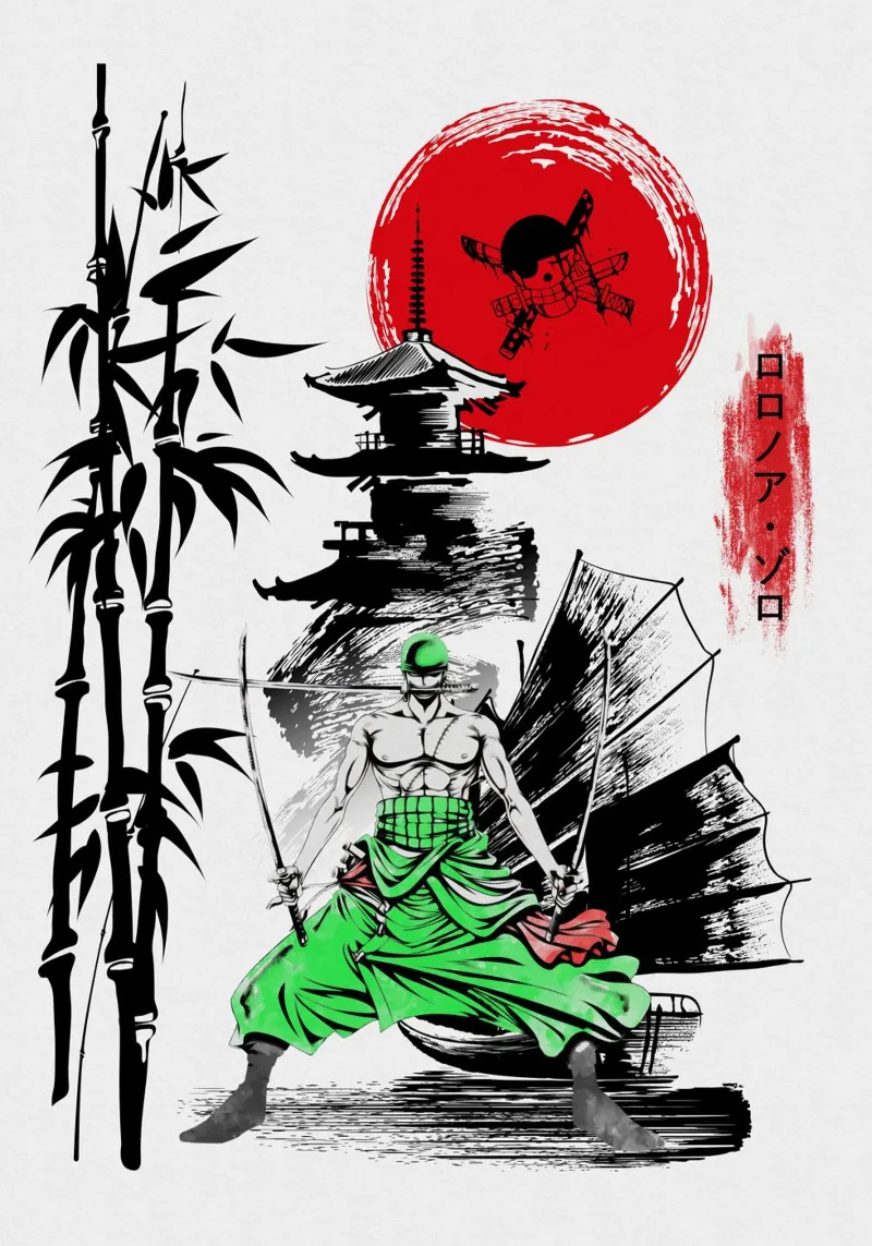 Roronoa Zoro pellicola backlit da Neonartstudio