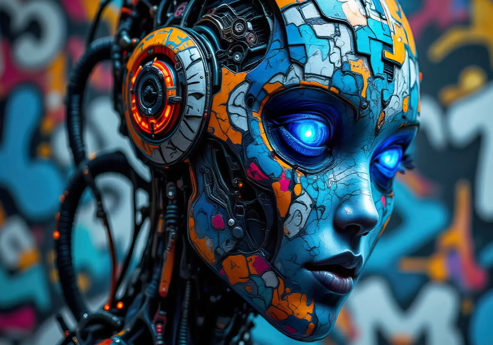 Robot cibernetico femminile pellicola backlit da ARTVI-SHOP