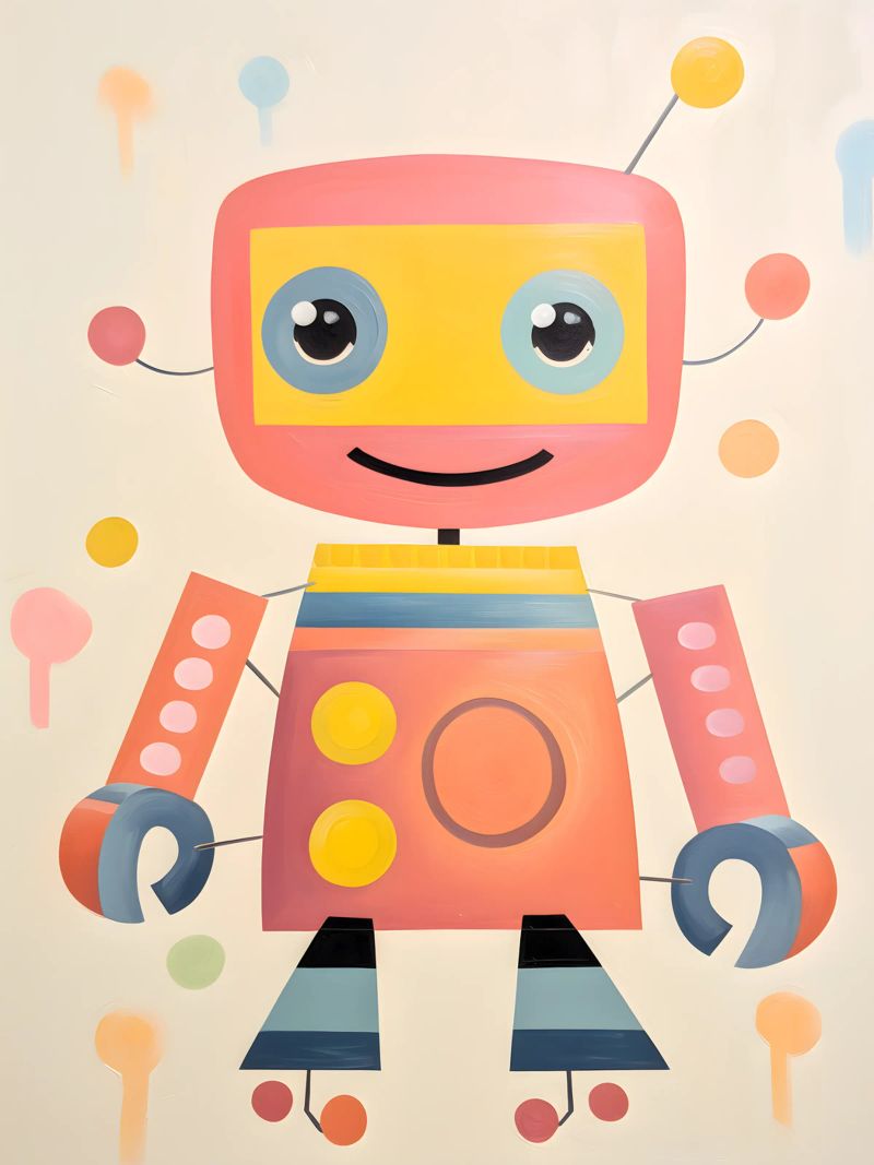 Robot colorato 1 plexiglass da KidzStudio