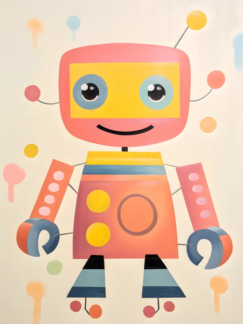 Robot colorato 1 carta hahnemühle da KidzStudio