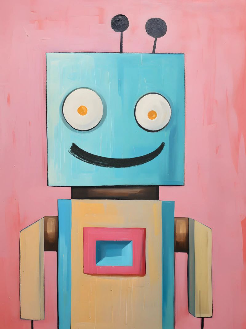 Robot sorridente plexiglass da KidzStudio