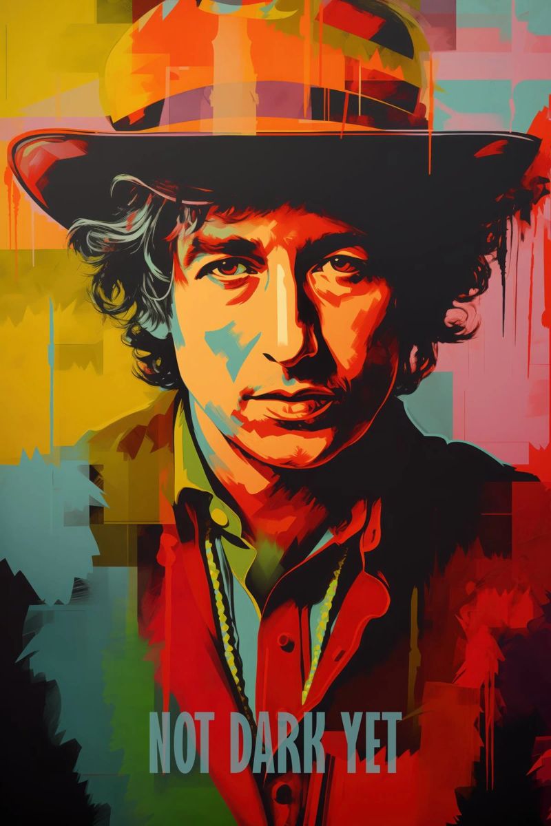 Not Dark Yet | Bob Dylan Portrait Street Art Graffiti Style poster van Autofocus