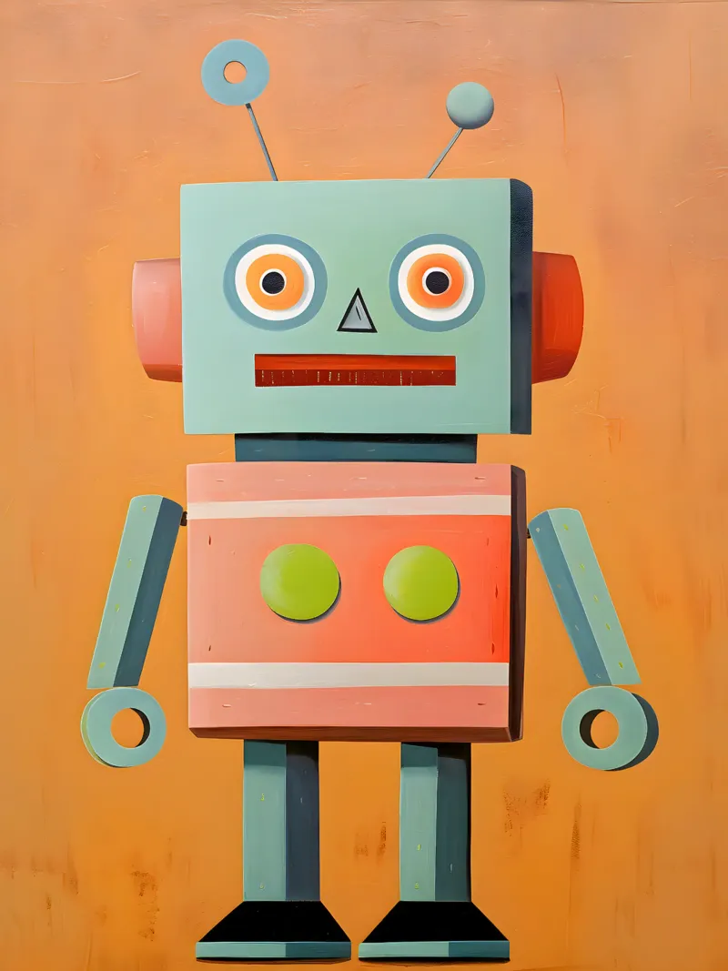 Robot retrò carta hahnemühle da KidzStudio