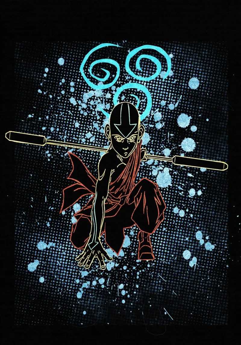 Aang Avatar The Last Airbender carta hahnemühle da Neonartstudio