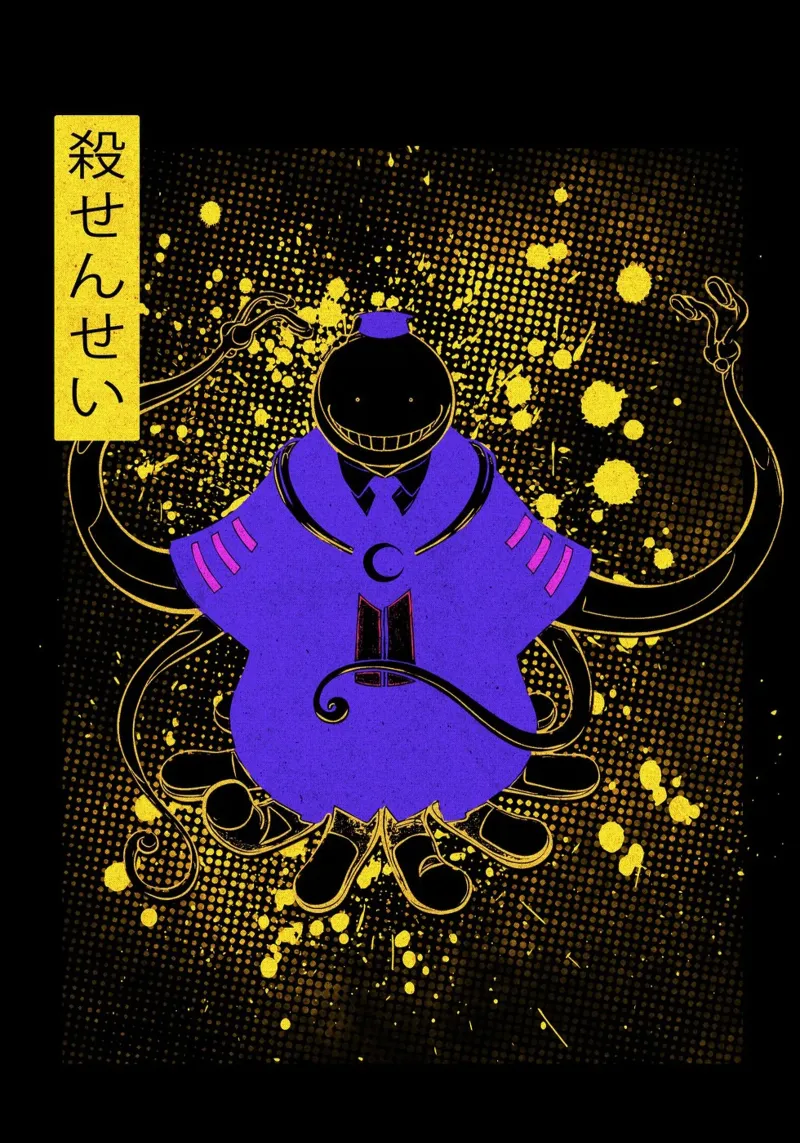 Assassination Classroom Korosensei pellicola backlit da Neonartstudio