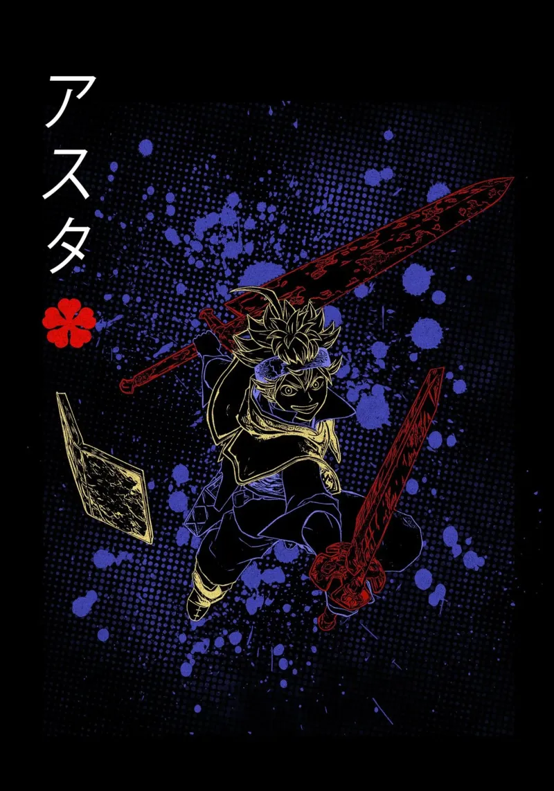 Asta Black Clover pellicola backlit da Neonartstudio