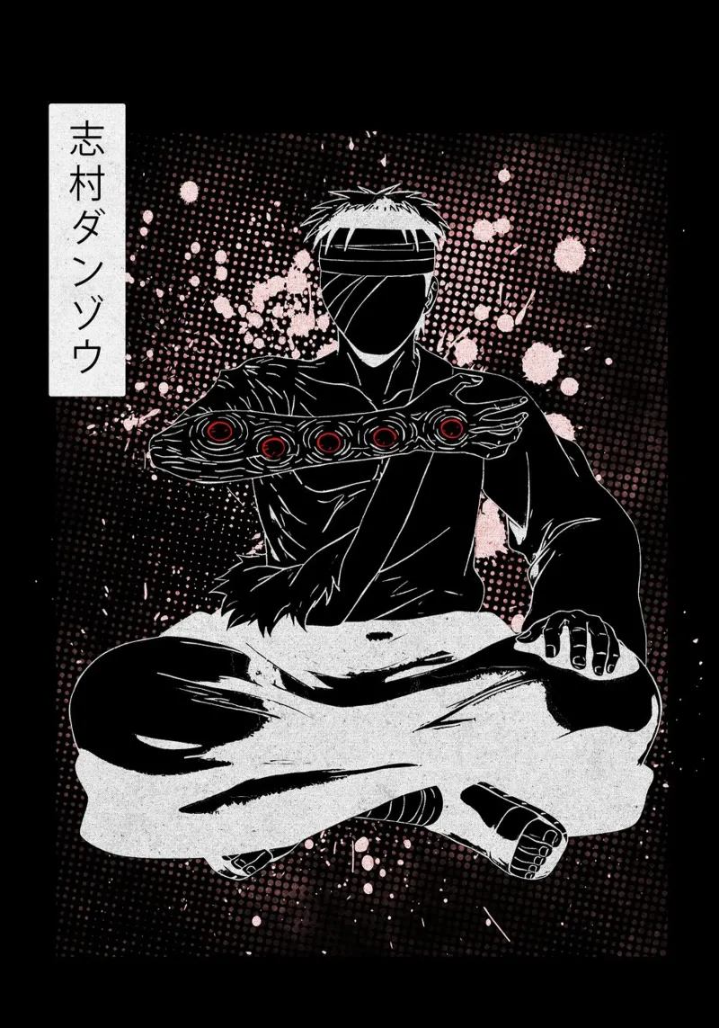 Danzo Shimura Naruto pellicola backlit da Neonartstudio
