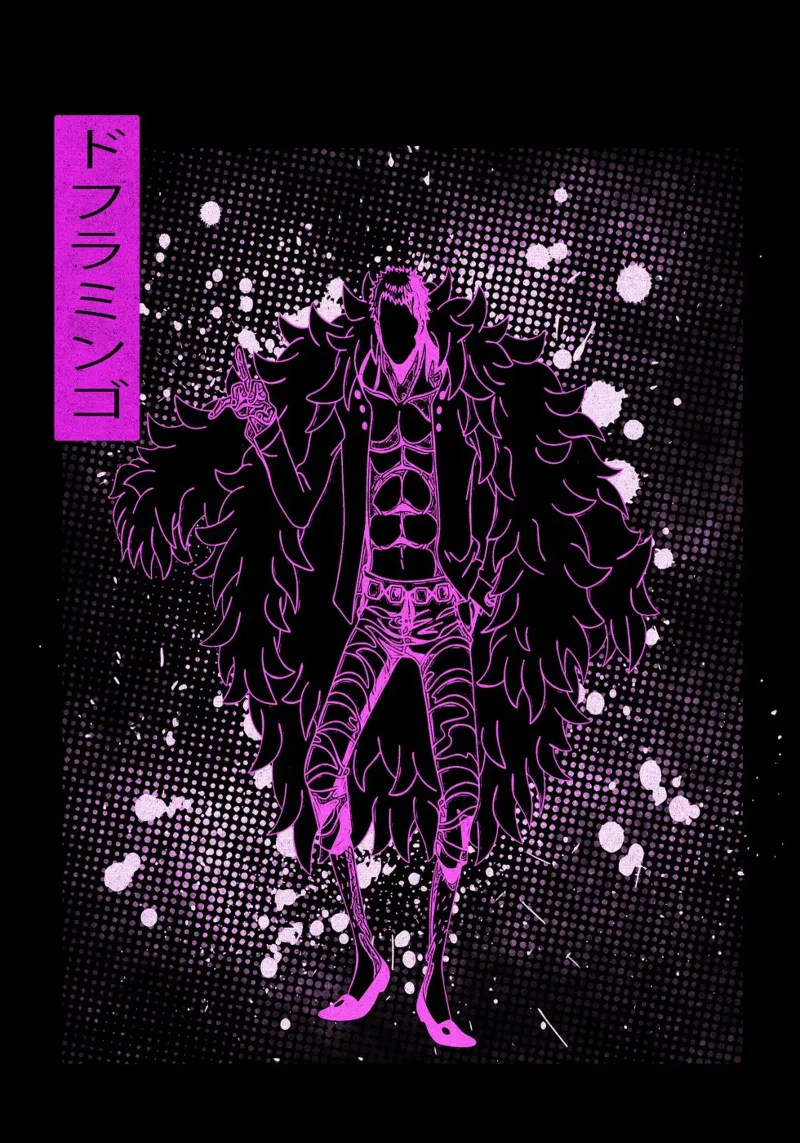 Donquixote Doflamingo one piece pellicola backlit da Neonartstudio