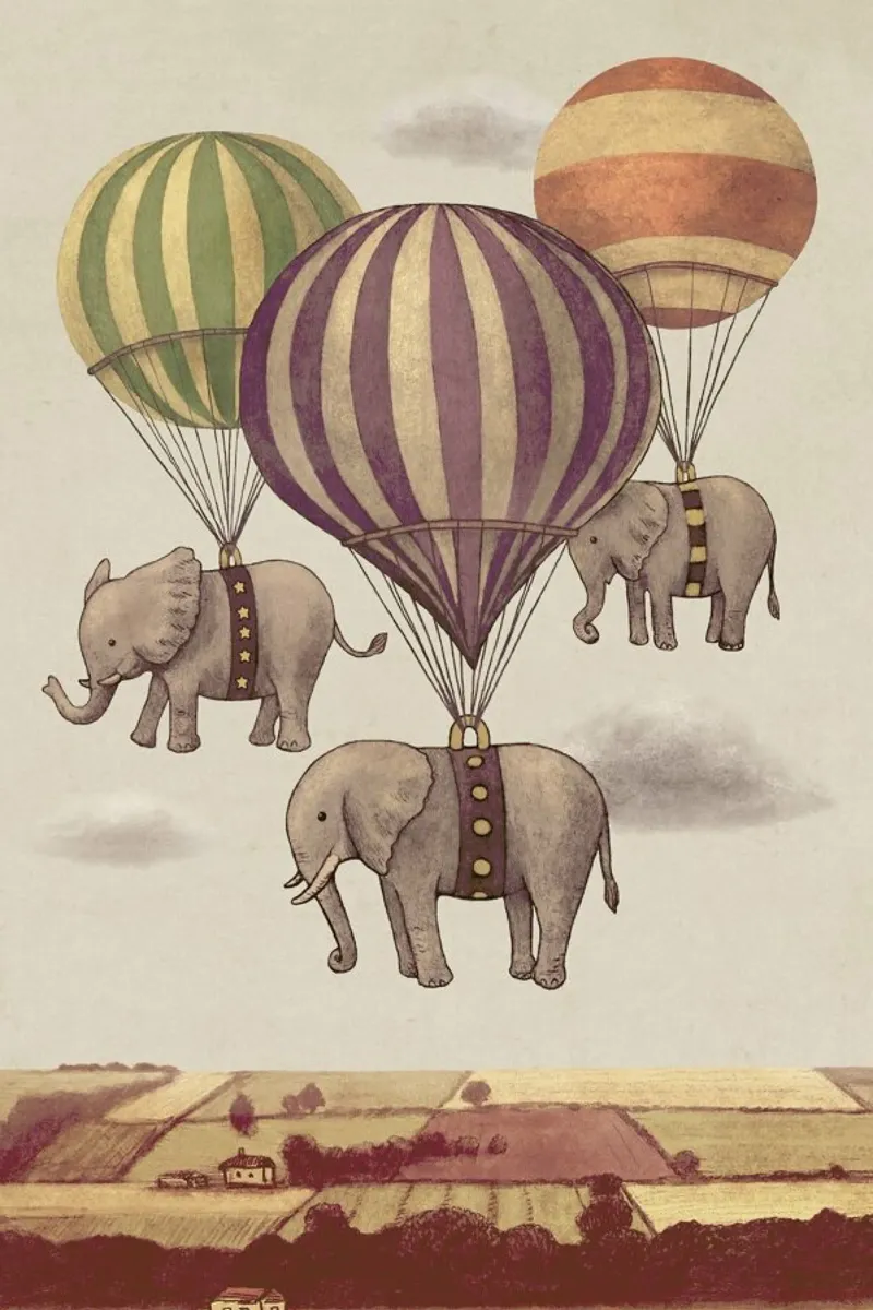 Flight of the Elephants pellicola backlit da Terry Fan