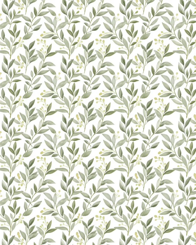 Boho Decorative Green Leaves Botanical Pattern Greenery canvas by Gentle Echoes Art