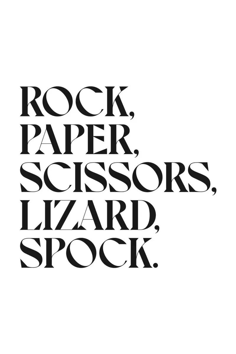 SASSO, CARTA, FORBICE, LUCERTOLA, SPOCK, pellicola backlit da n.4